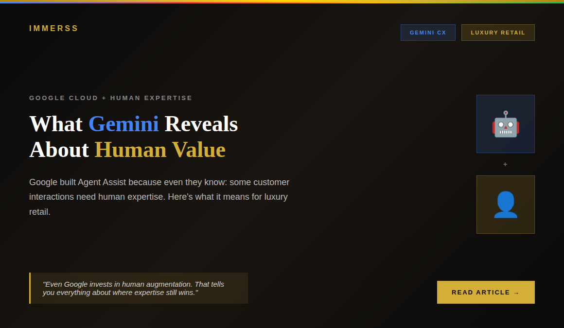 Google Gemini Enterprise for Customer Experience explained for luxury jewelry retail with AI agents and human expert video commerce